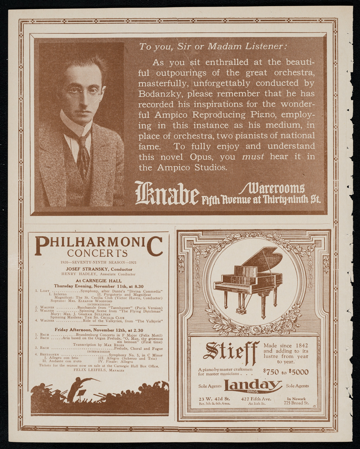 New York Symphony Orchestra, November 11, 1920, program page 12