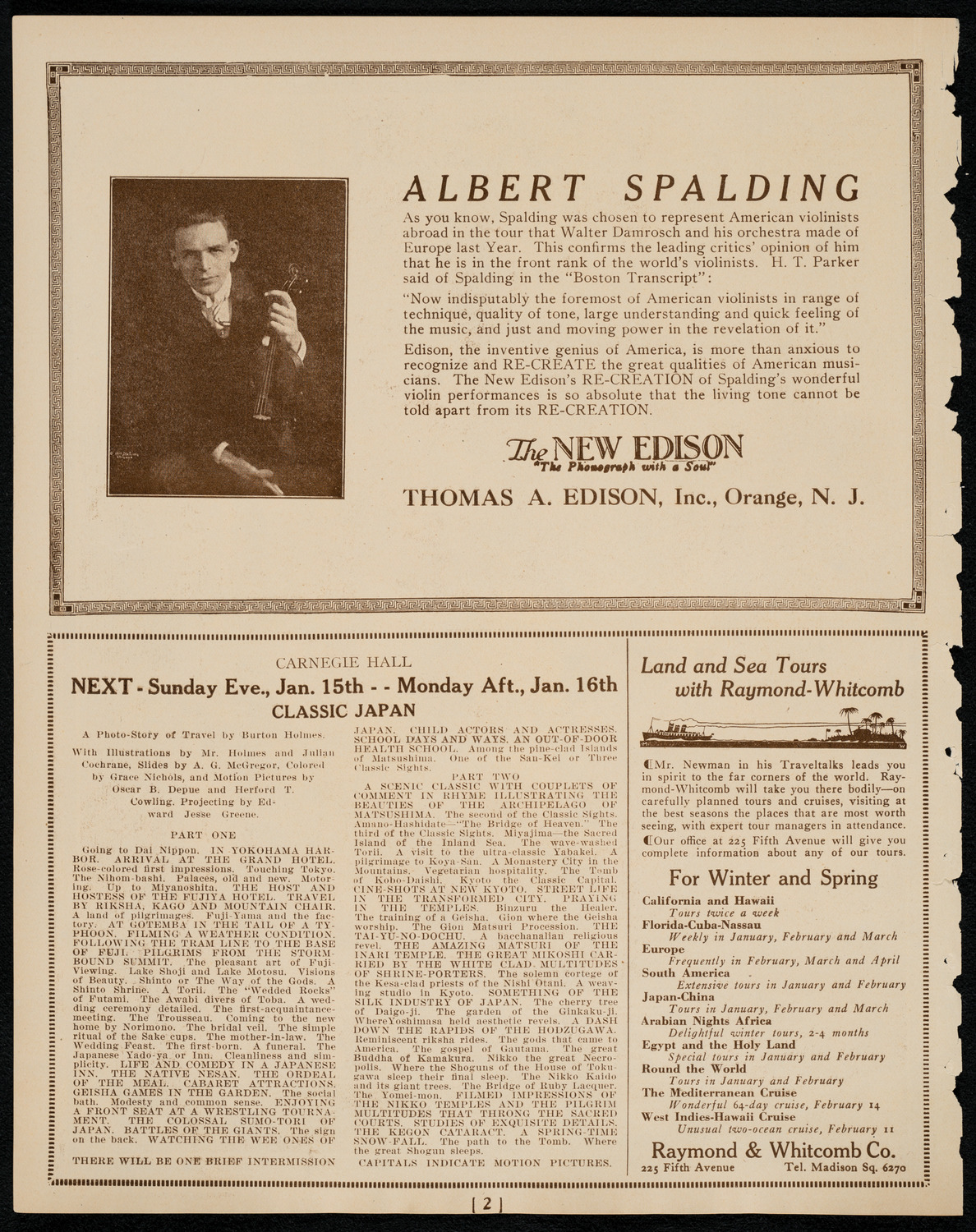 Burton Holmes Travelogue: Mexico, January 9, 1922, program page 2
