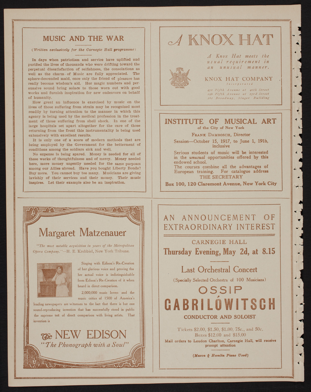 Toscha Seidel, Violin, April 28, 1918, program page 2