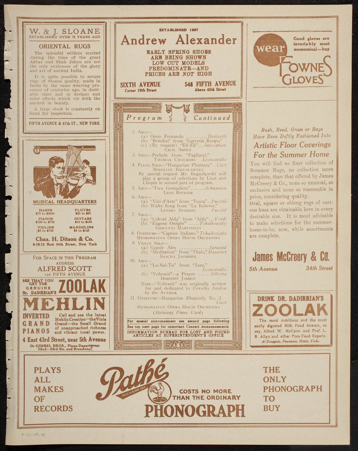 Gala Masonic Music Festival, May 22, 1920, program page 7