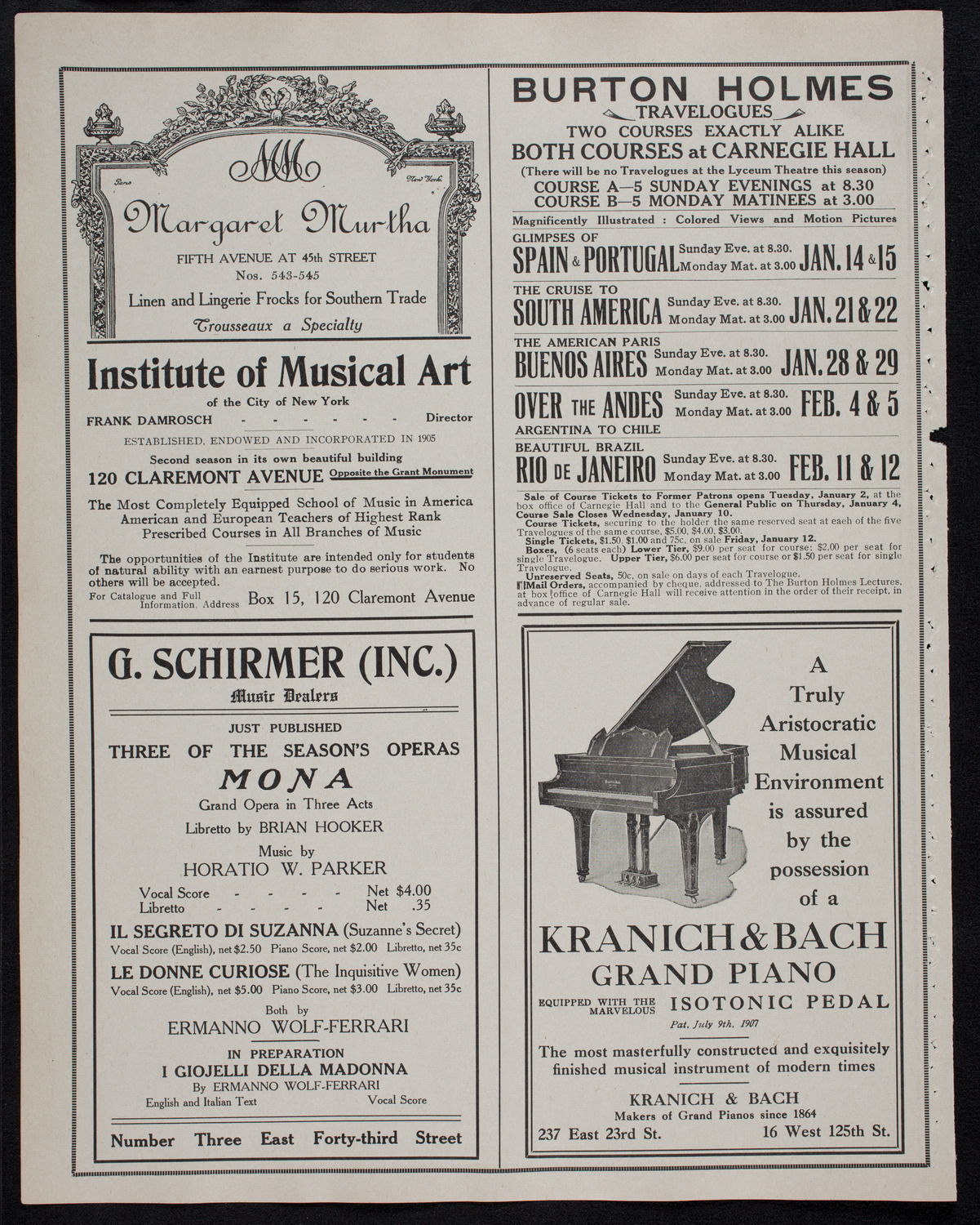 New York Philharmonic, January 4, 1912, program page 6