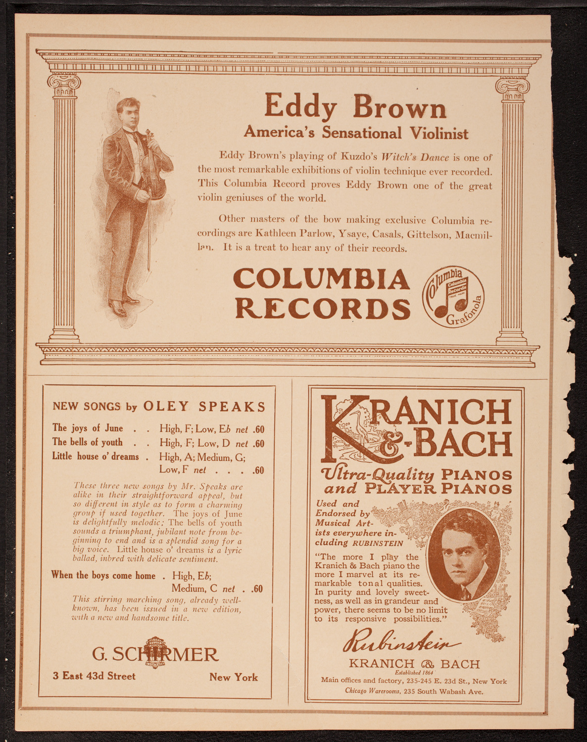 George Dostal, Tenor, October 28, 1917, program page 6