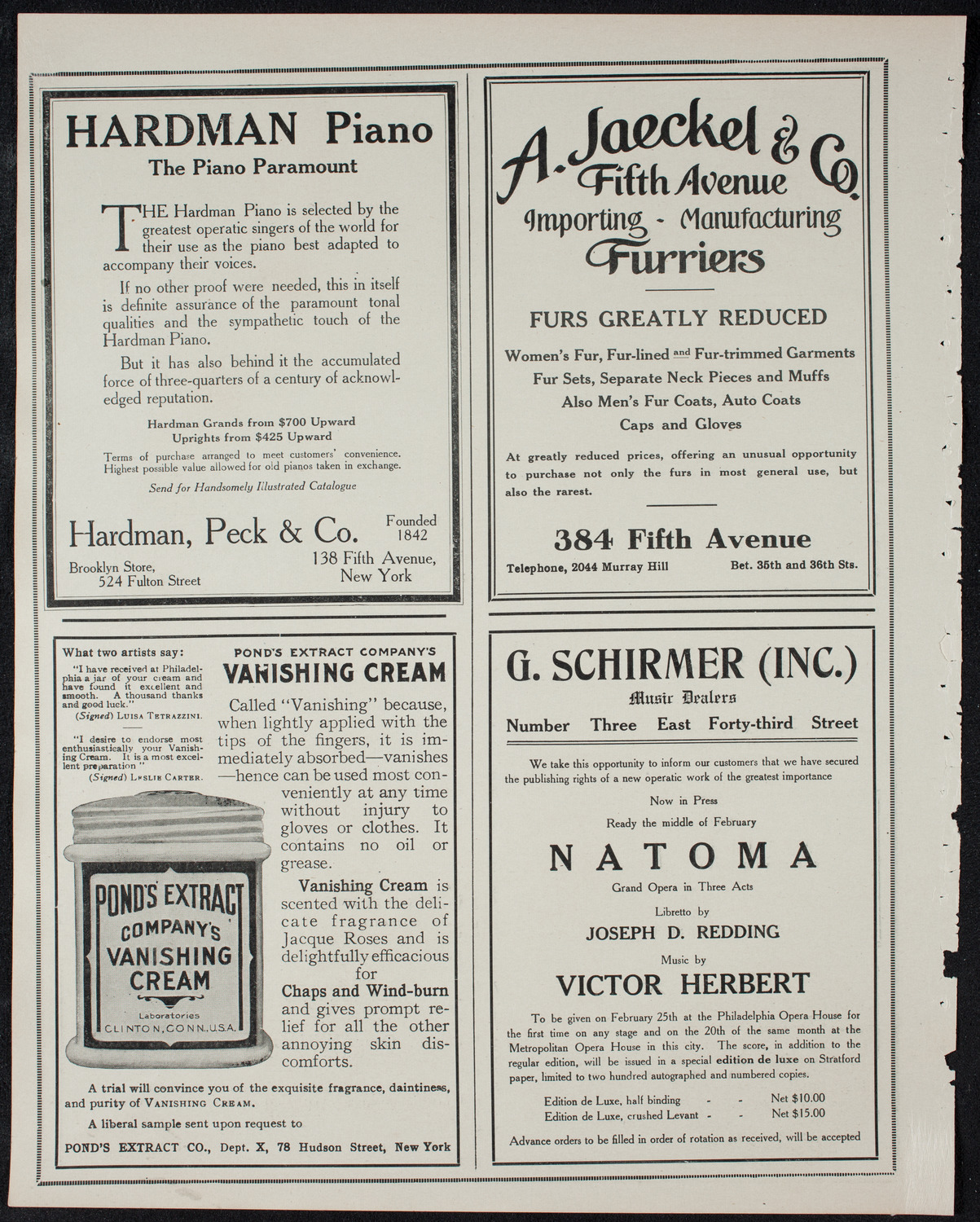 New York Philharmonic, February 3, 1911, program page 8