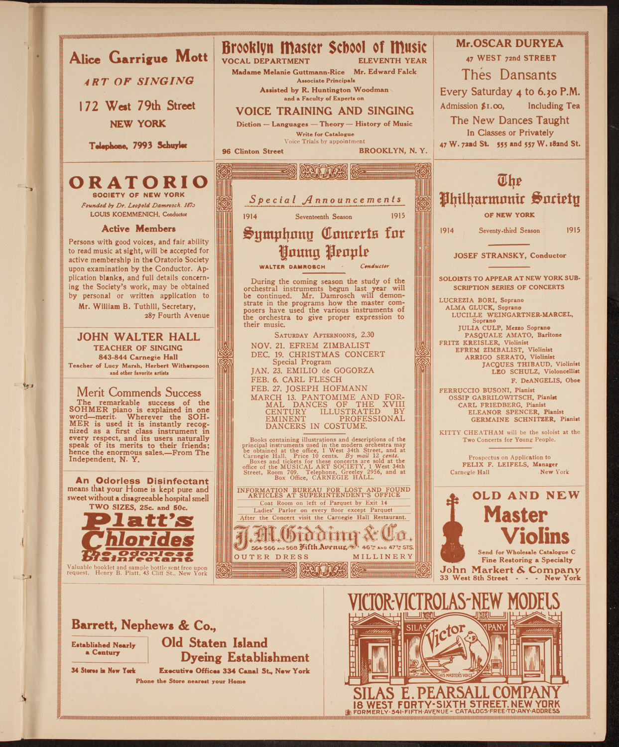 Boston Symphony Orchestra, November 7, 1914, program page 9