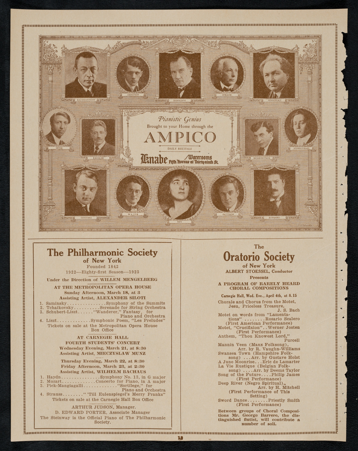 United Singers of New York, March 11, 1923, program page 12