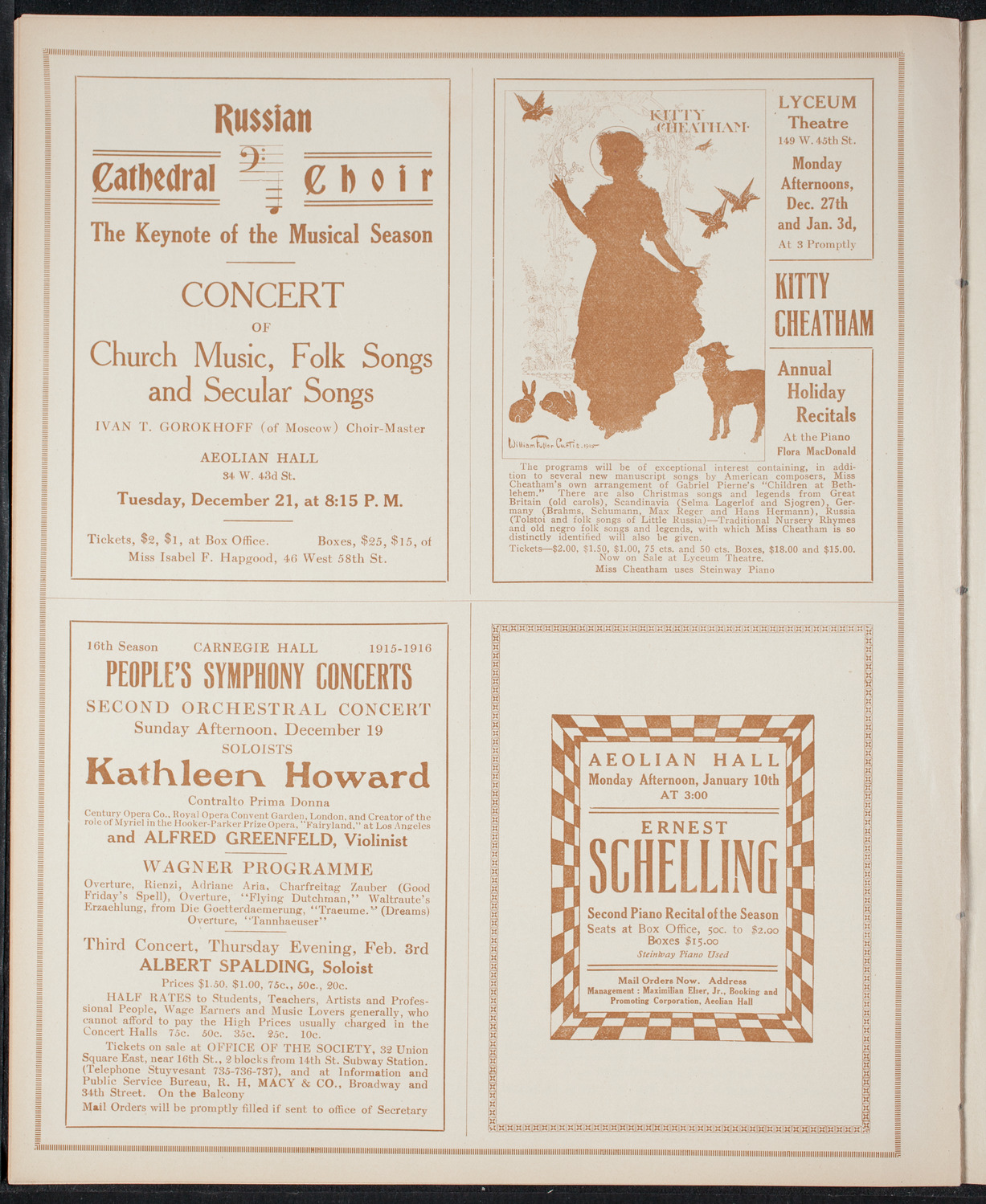 New York Philharmonic, December 16, 1915, program page 10