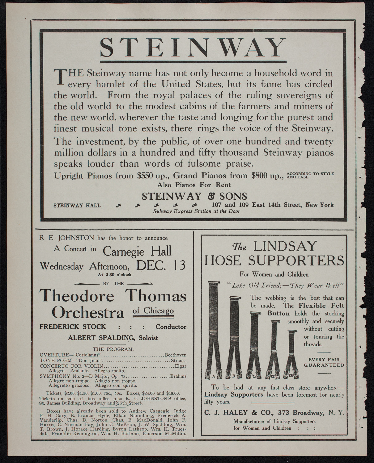 Frances Alda, Soprano, December 5, 1911, program page 4