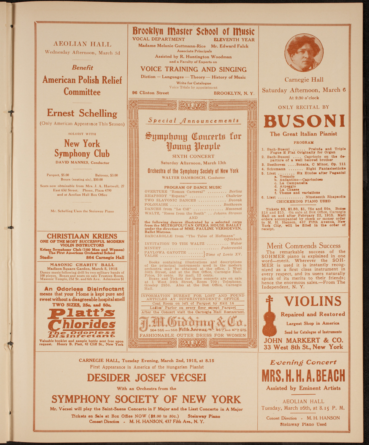 Intercollegiate Glee Club Meet, February 27, 1915, program page 9