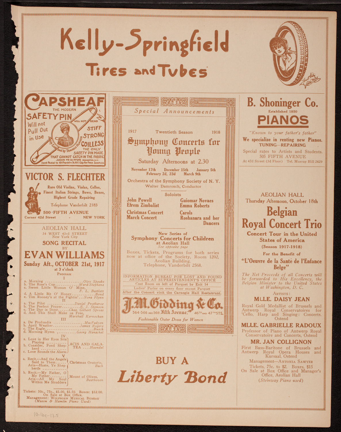 Meeting: The Humanitarian Cult, October 16, 1917, program page 9