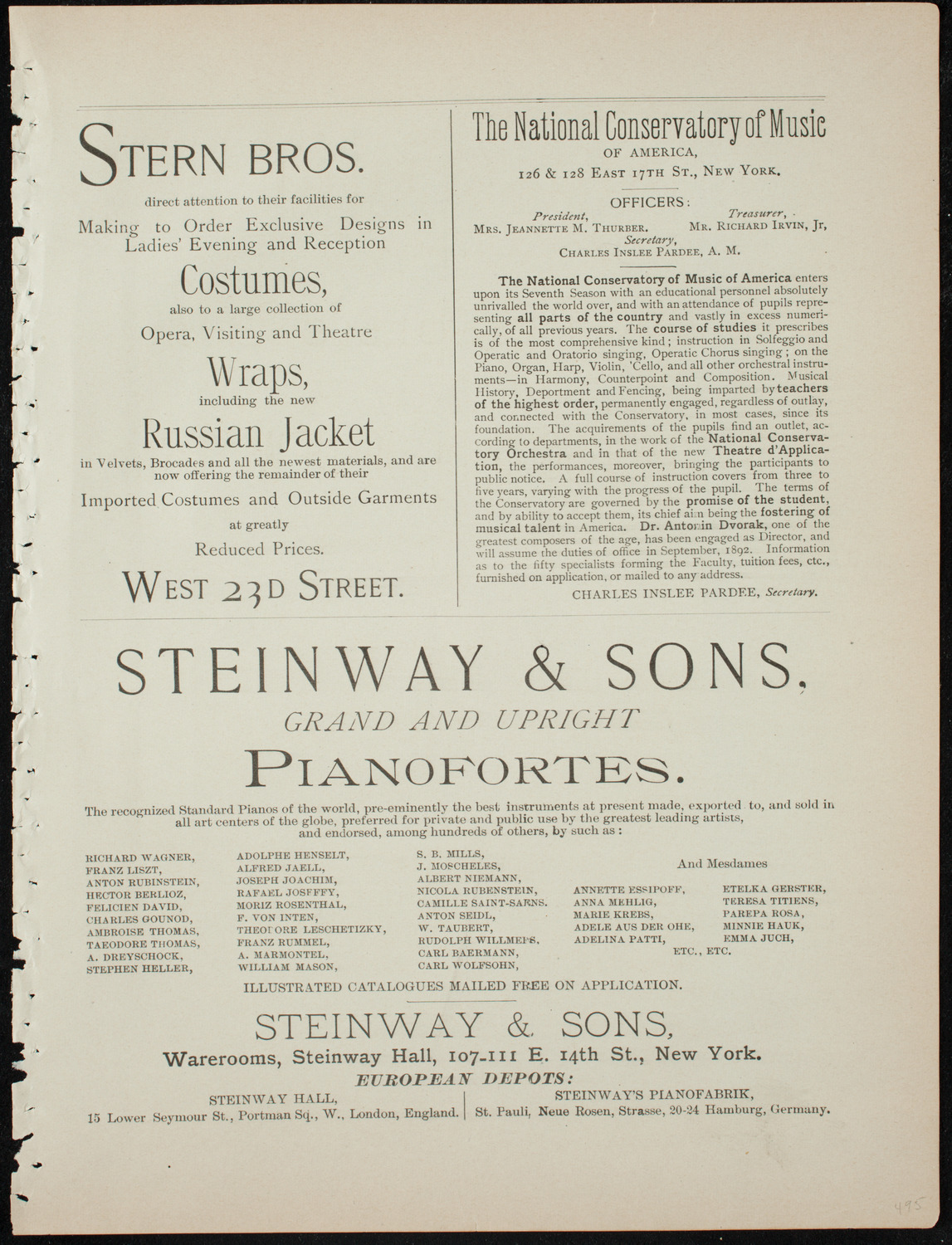 Oratorio Society of New York, December 31, 1891, program page 7