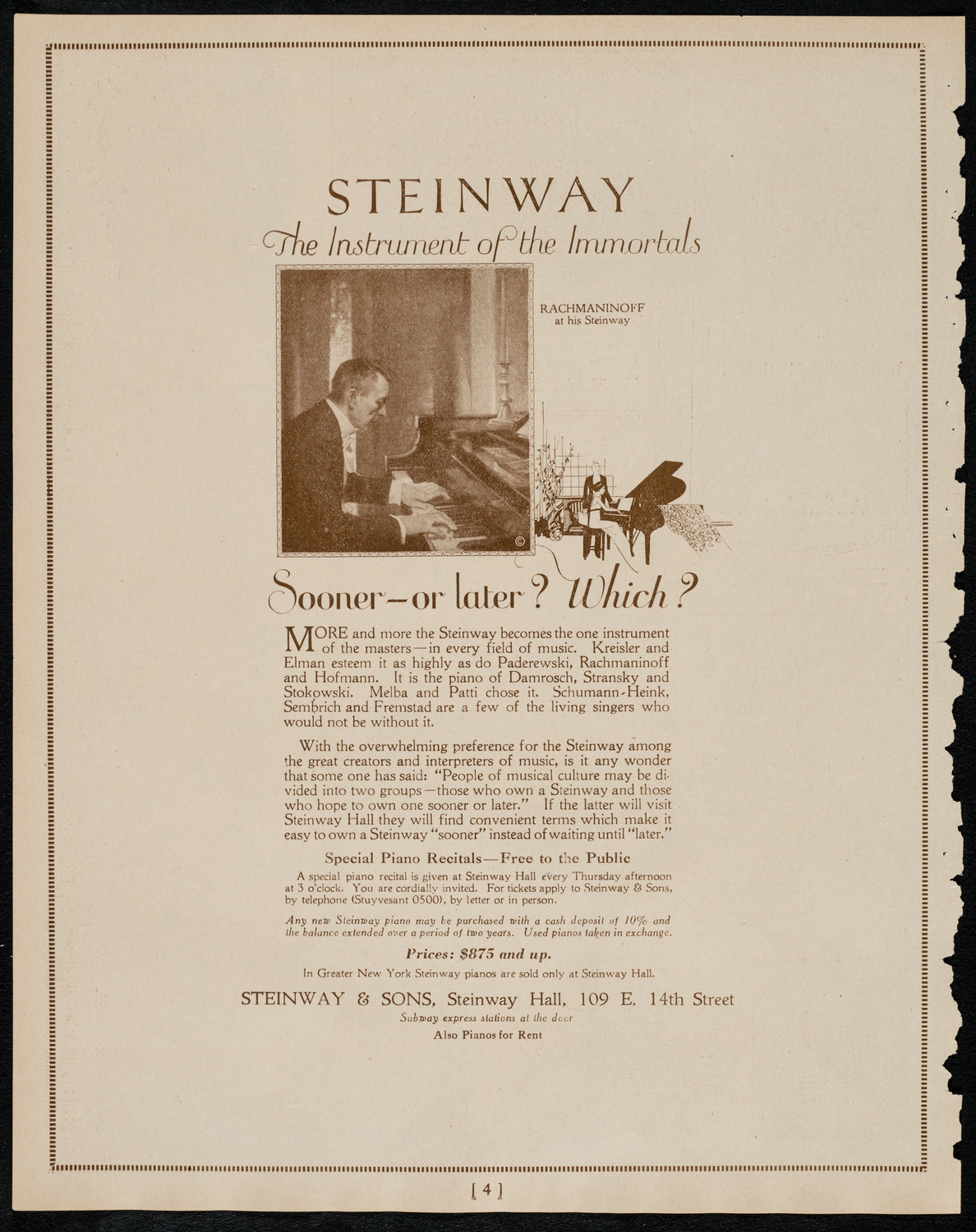 New York Symphony Orchestra, March 10, 1922, program page 4