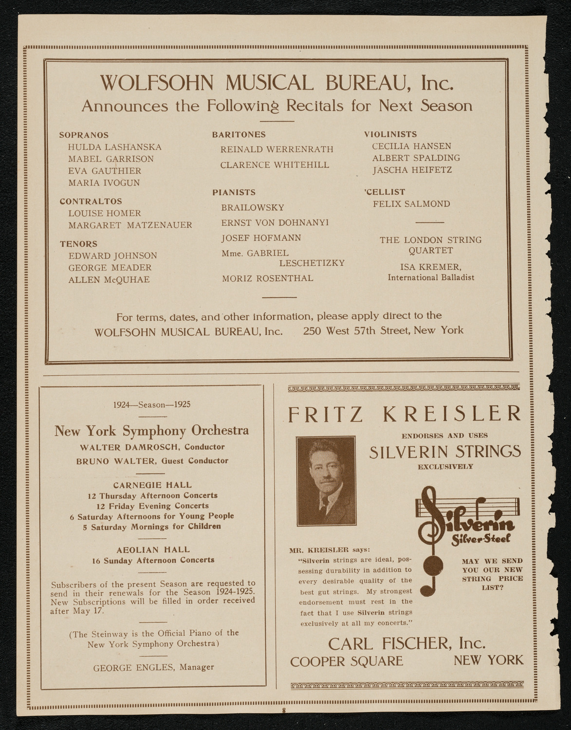 Kriens Symphony Club, May 24, 1924, program page 8