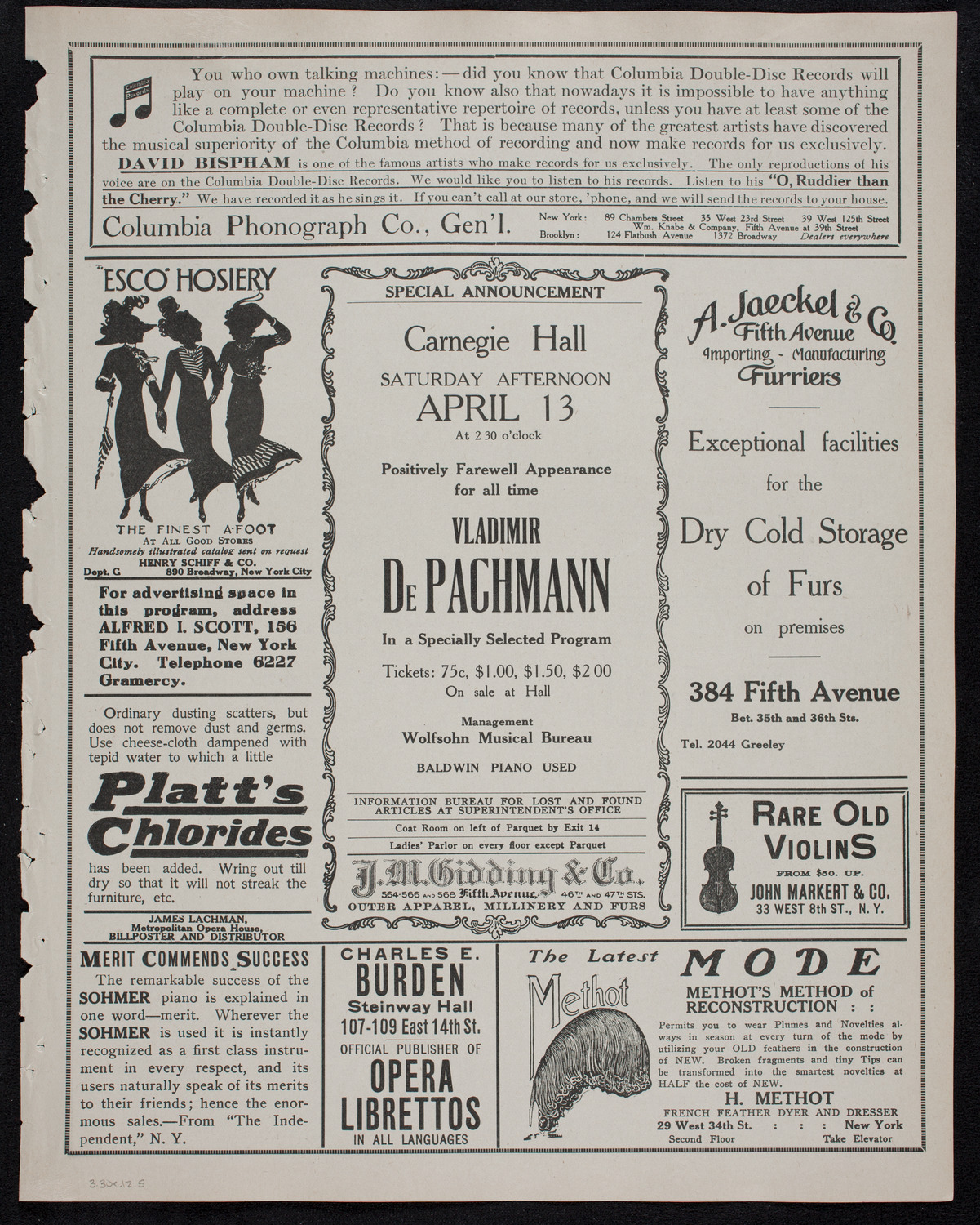 Brahms Festival: New York Symphony Orchestra and Oratorio Society of New York, March 30, 1912, program page 9