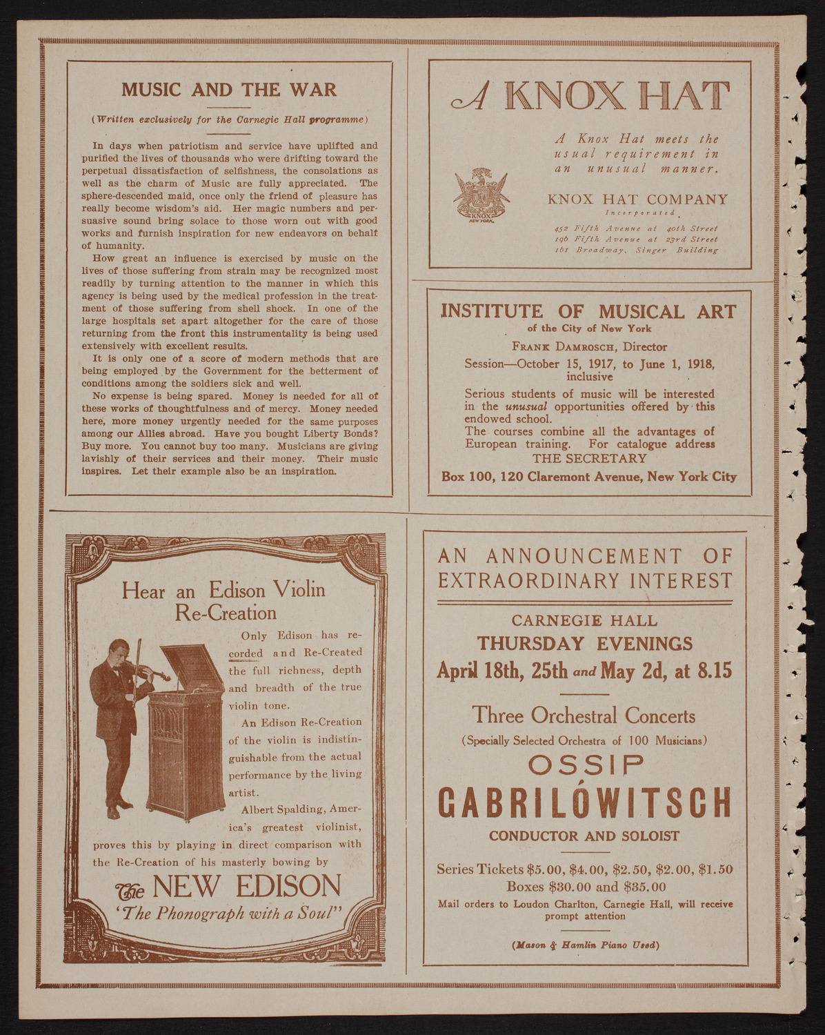 Toscha Seidel, Violin, April 14, 1918, program page 2
