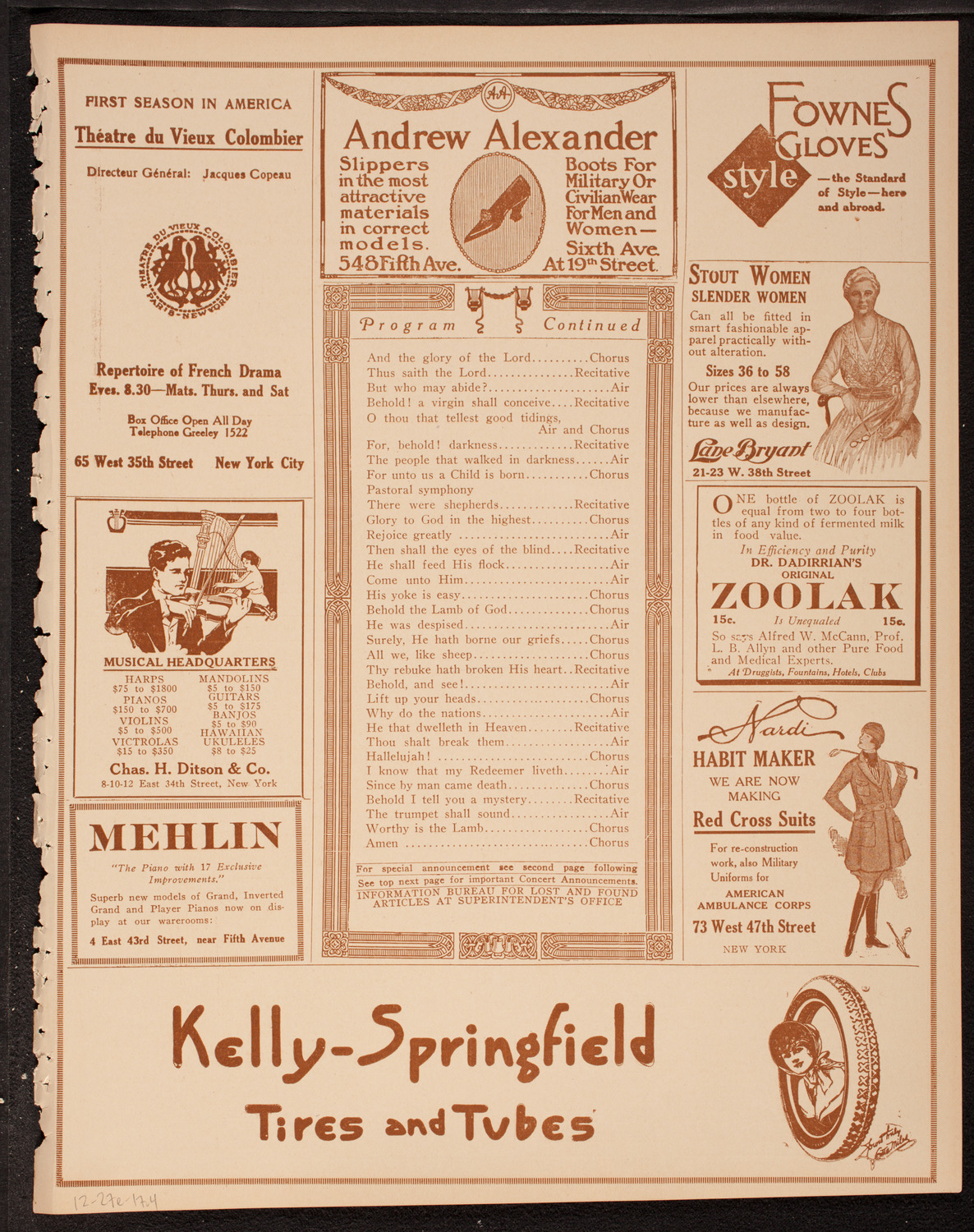 Oratorio Society of New York, December 27, 1917, program page 7
