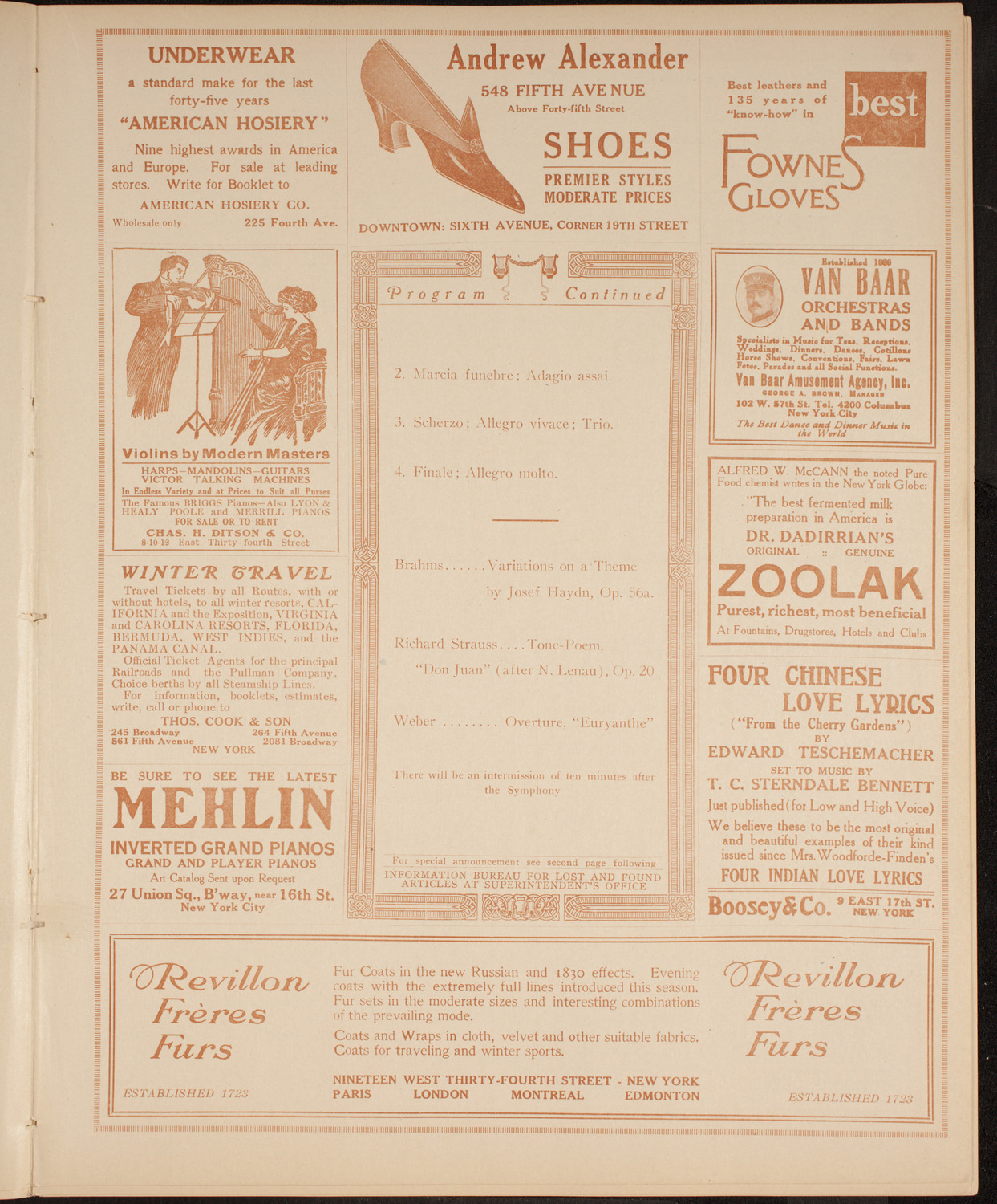 Boston Symphony Orchestra, November 5, 1914, program page 7