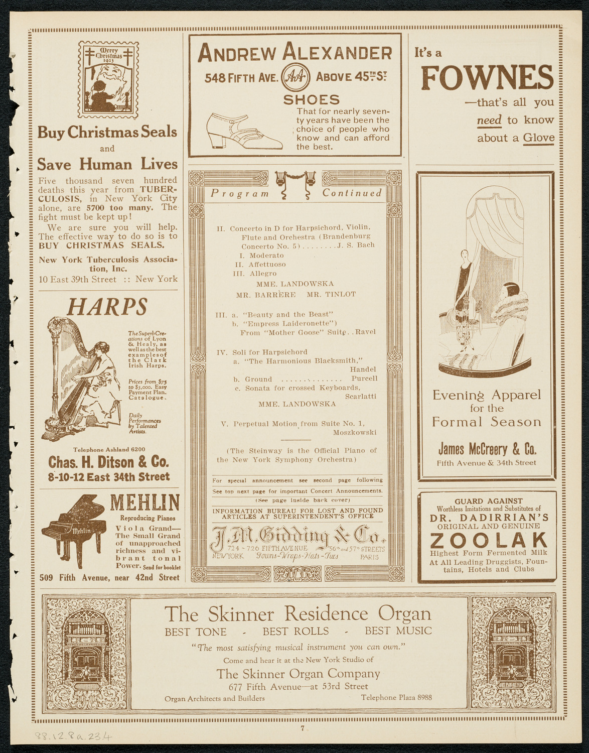 Symphony Concert for Young People, December 8, 1923, program page 7