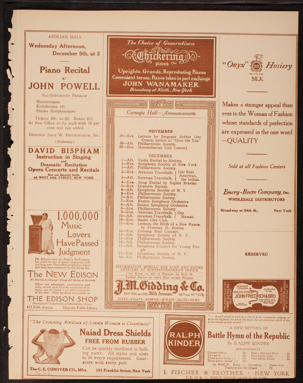 Lecture by Sergeant Arthur Guy Empey, November 28, 1917, program page 3