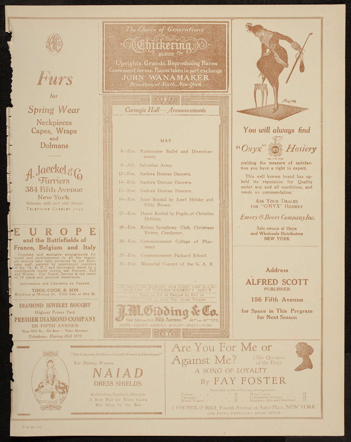 Concert and Meeting: Joint Organization Movement, May 6, 1920, program page 3