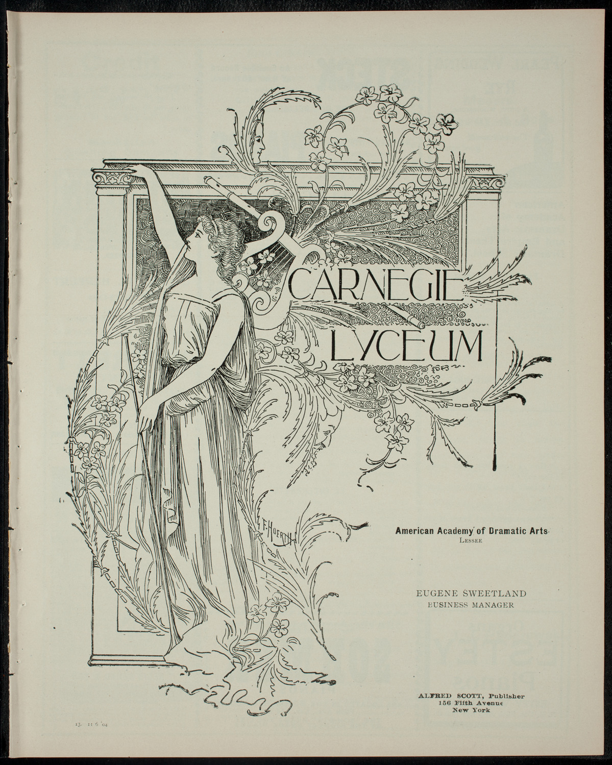 Funcion Lirico-Dramatico y de Esgrima, November 5, 1904, program page 1