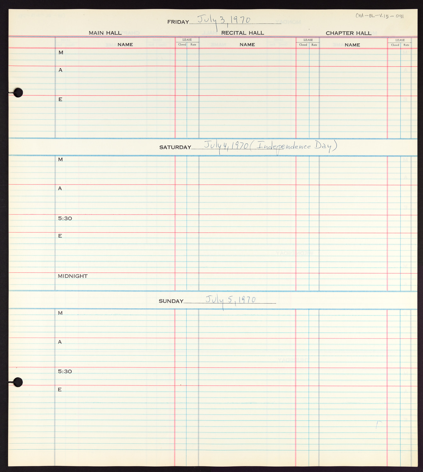 Carnegie Hall Booking Ledger, volume 15, page 91