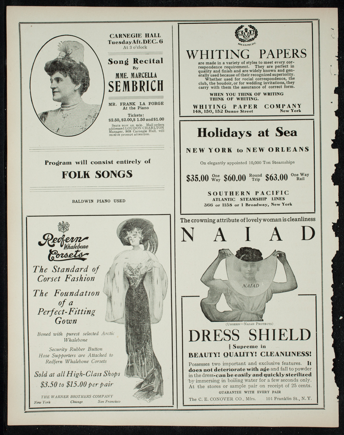 New York Philharmonic, December 2, 1910, program page 2