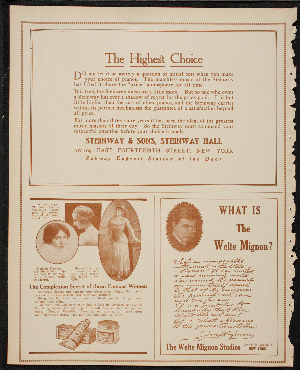 New York Philharmonic, January 25, 1917, program page 4