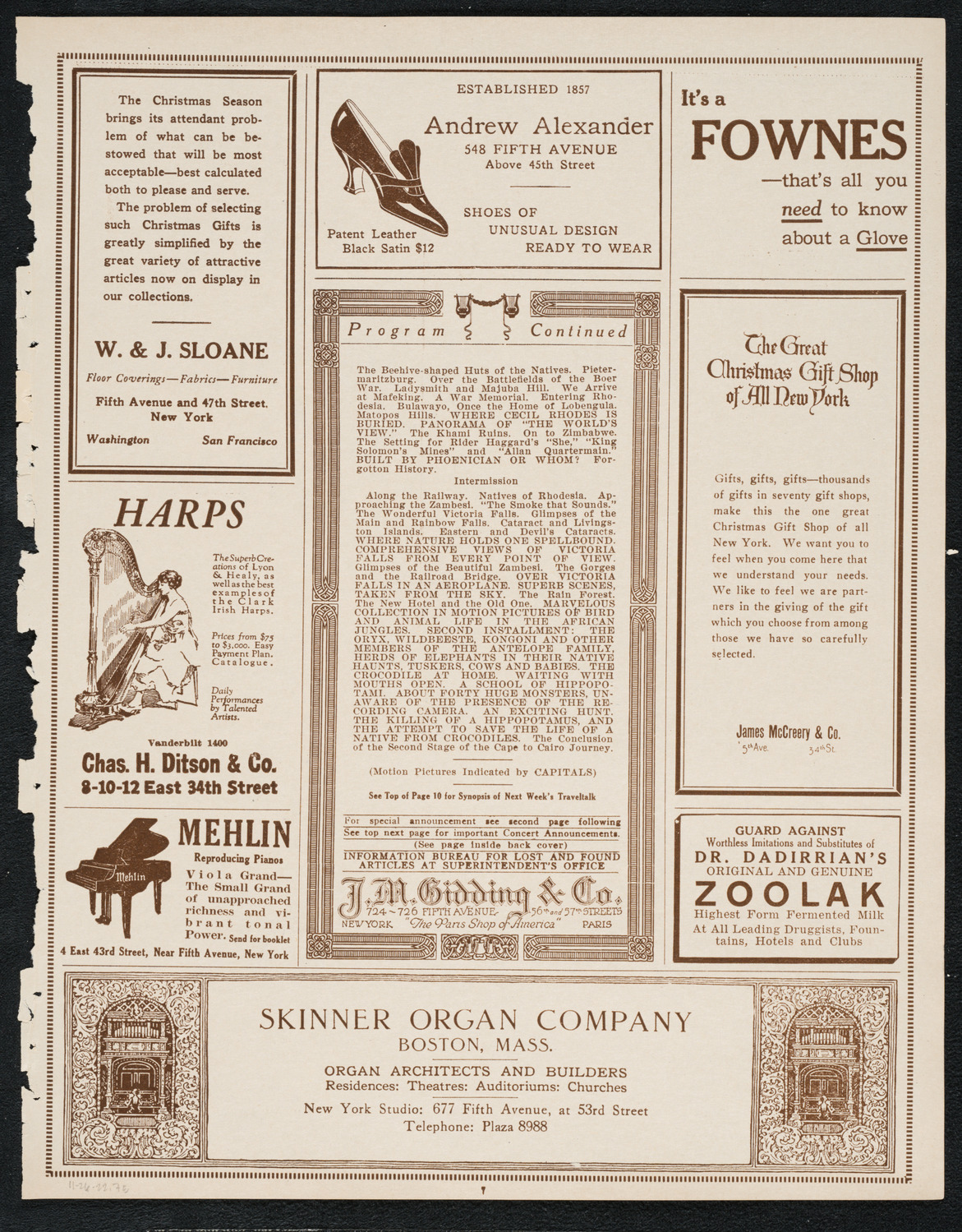 Newman Traveltalks: Victoria Falls, November 26, 1922, program page 7