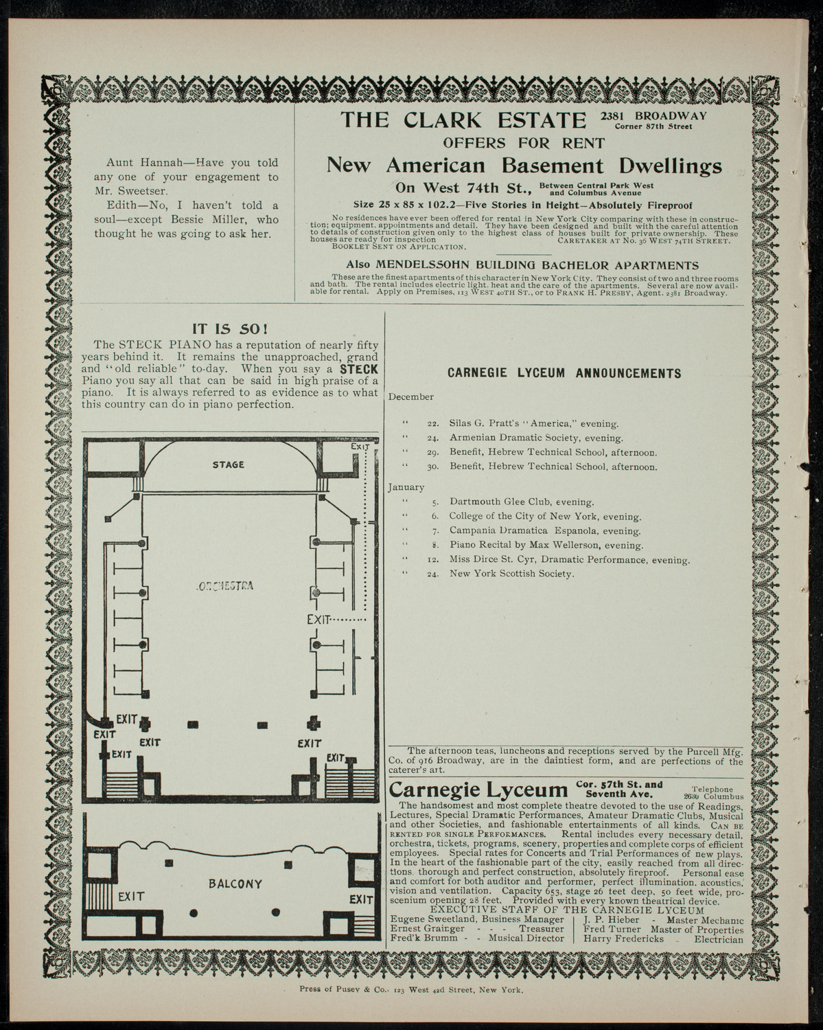 Lecture by Alfred Giraudet, December 19, 1904, program page 4