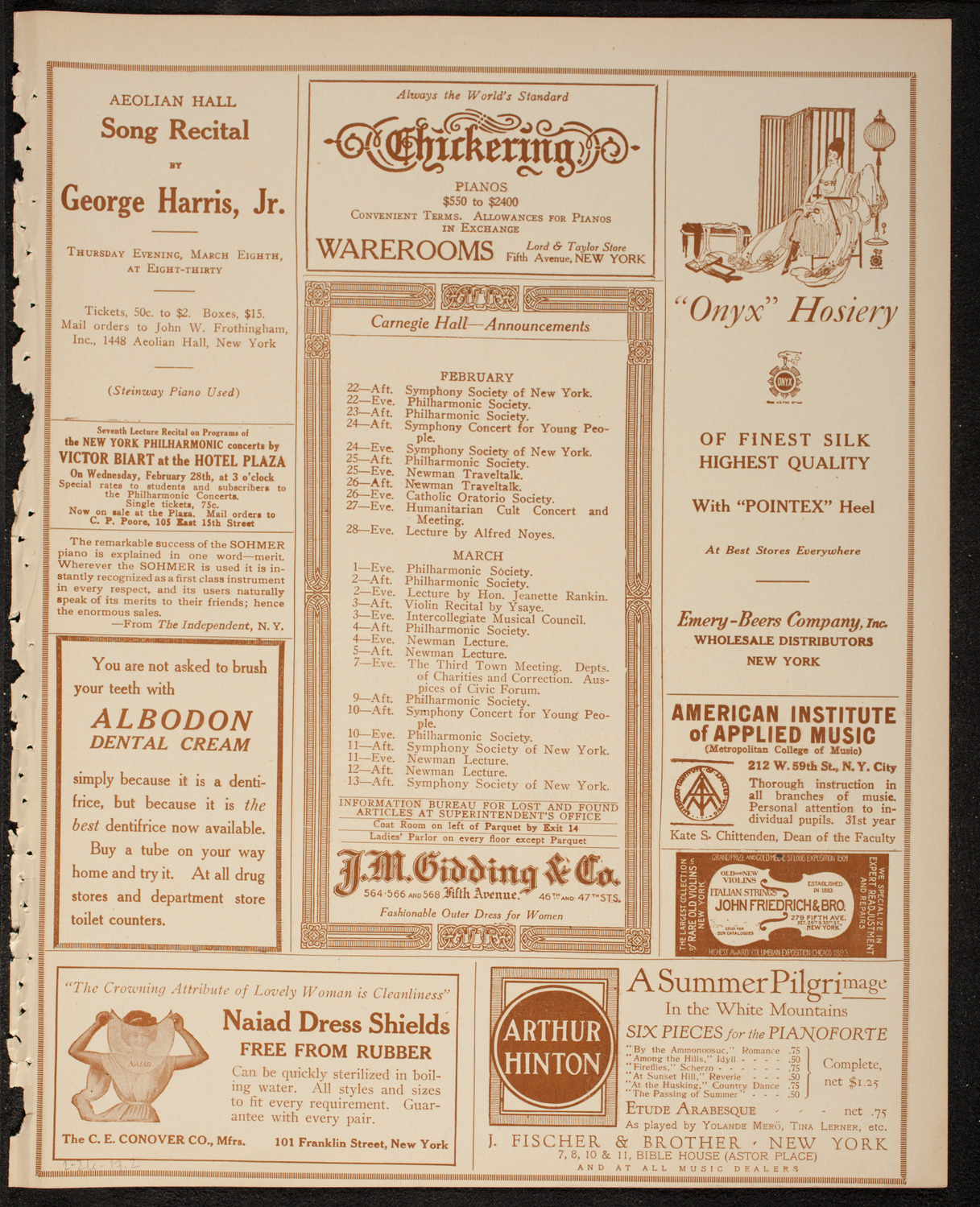 Home Symphony Concert: New York Philharmonic, February 21, 1917, program page 3