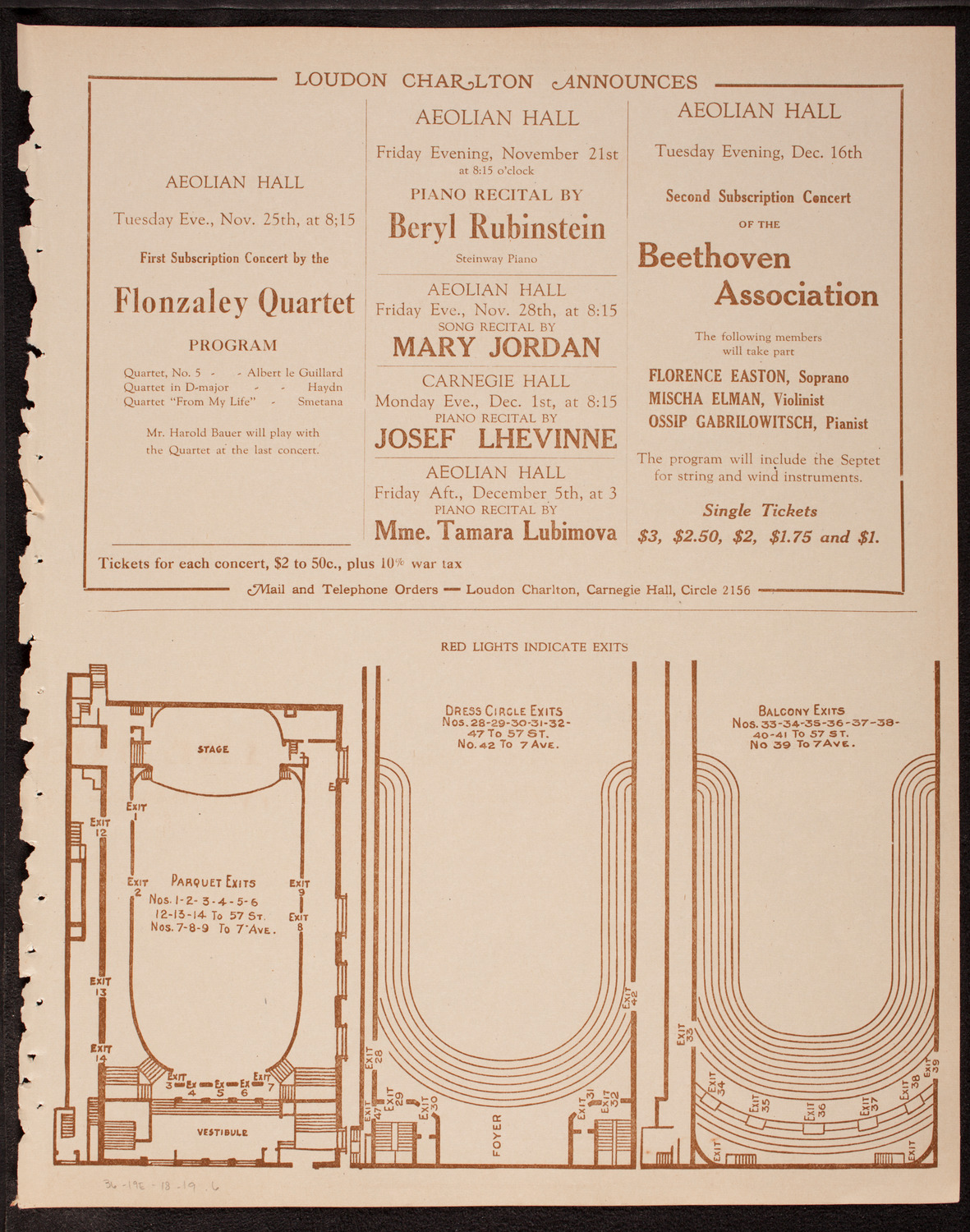 Evening Mail Save-A-Home Fund Concert: New York Philharmonic, November 19, 1919, program page 11
