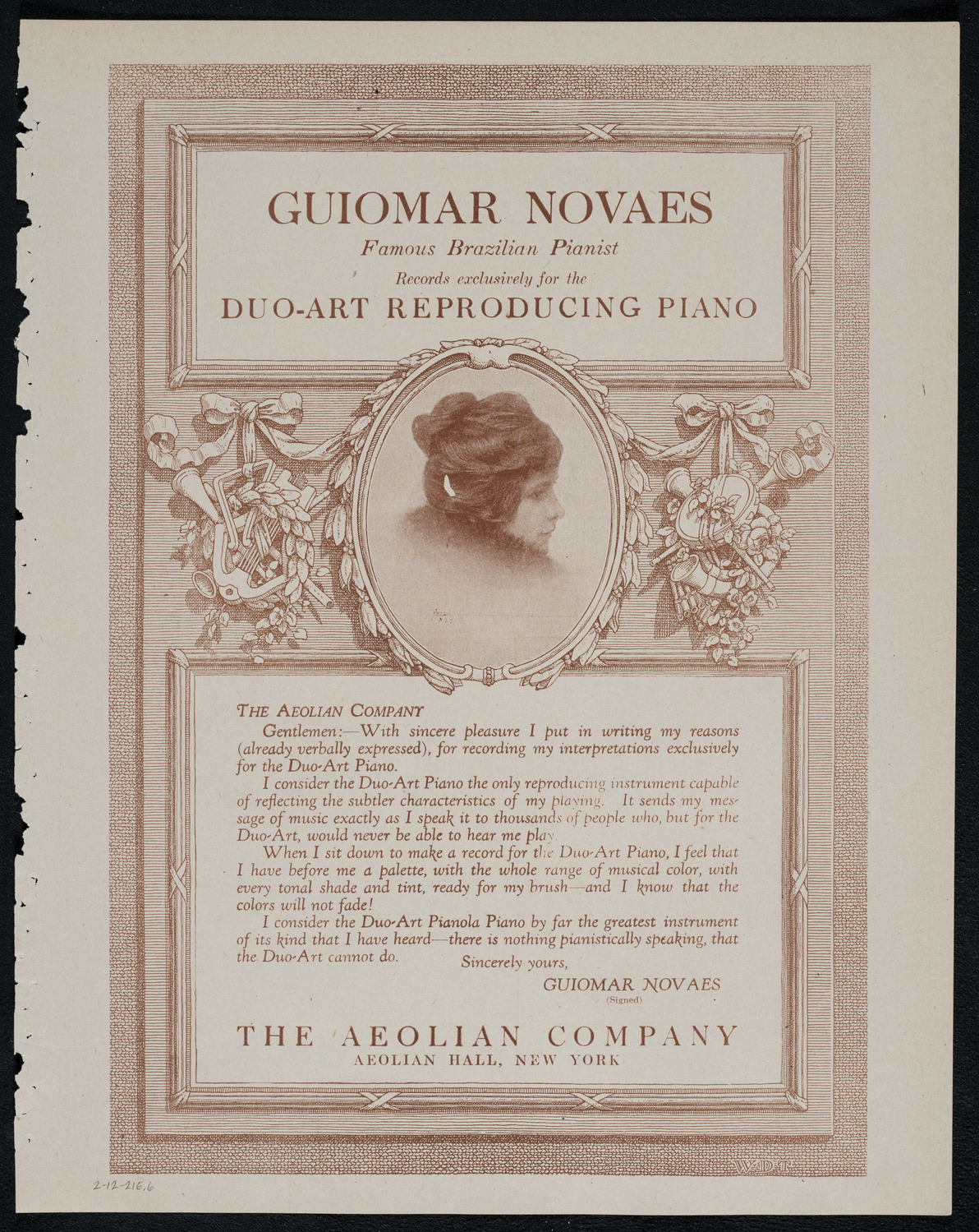 National Symphony Orchestra, February 12, 1921, program page 11