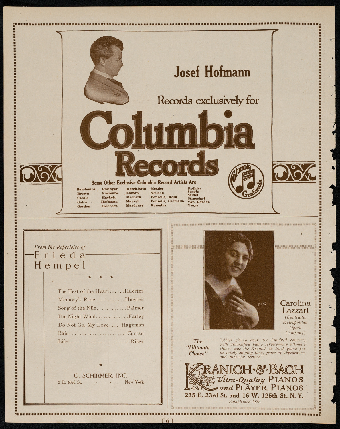 Emma Calvé, Soprano, March 21, 1922, program page 6