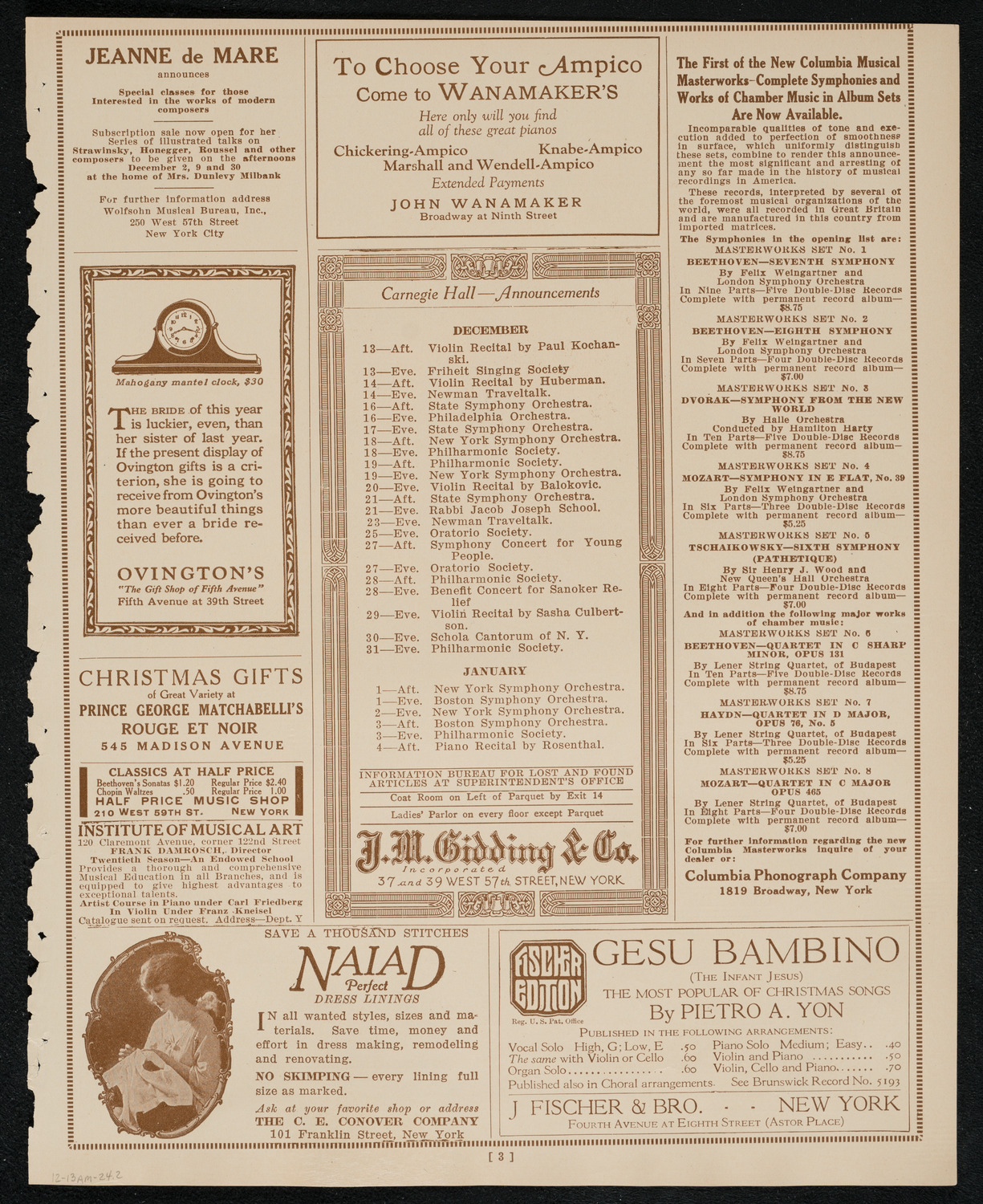 Symphony Concert for Young People, December 13, 1924, program page 3