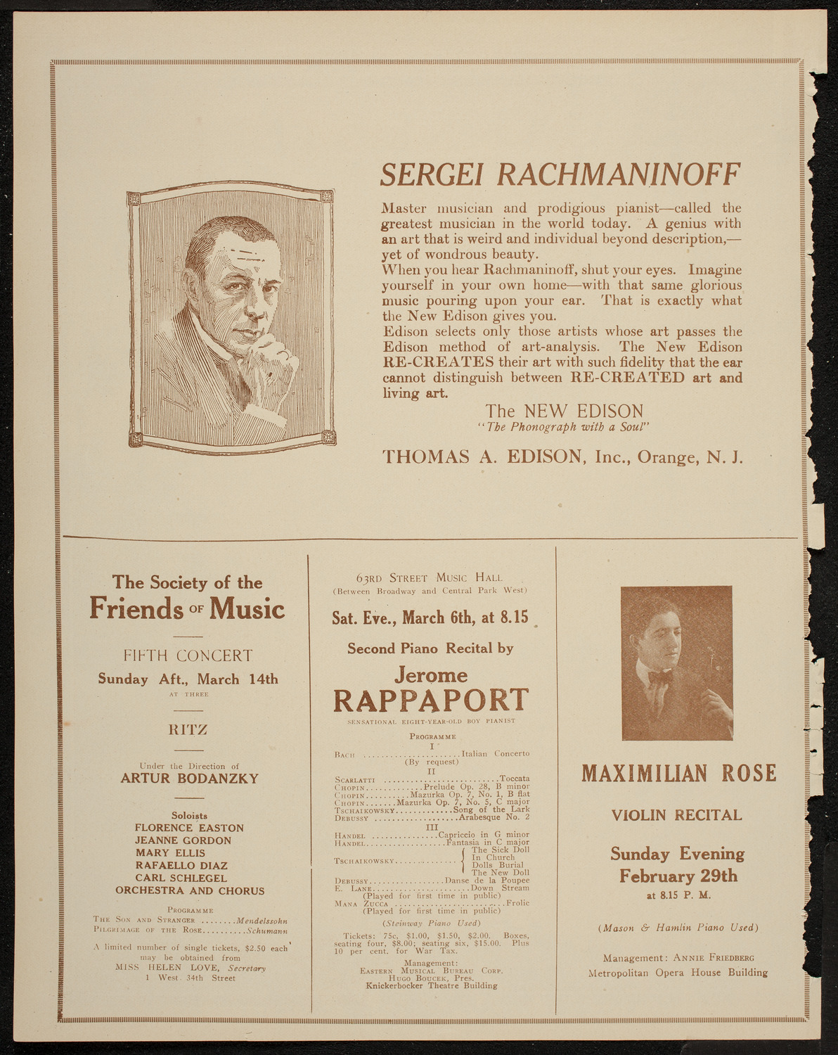 New Symphony Orchestra, February 25, 1920, program page 2