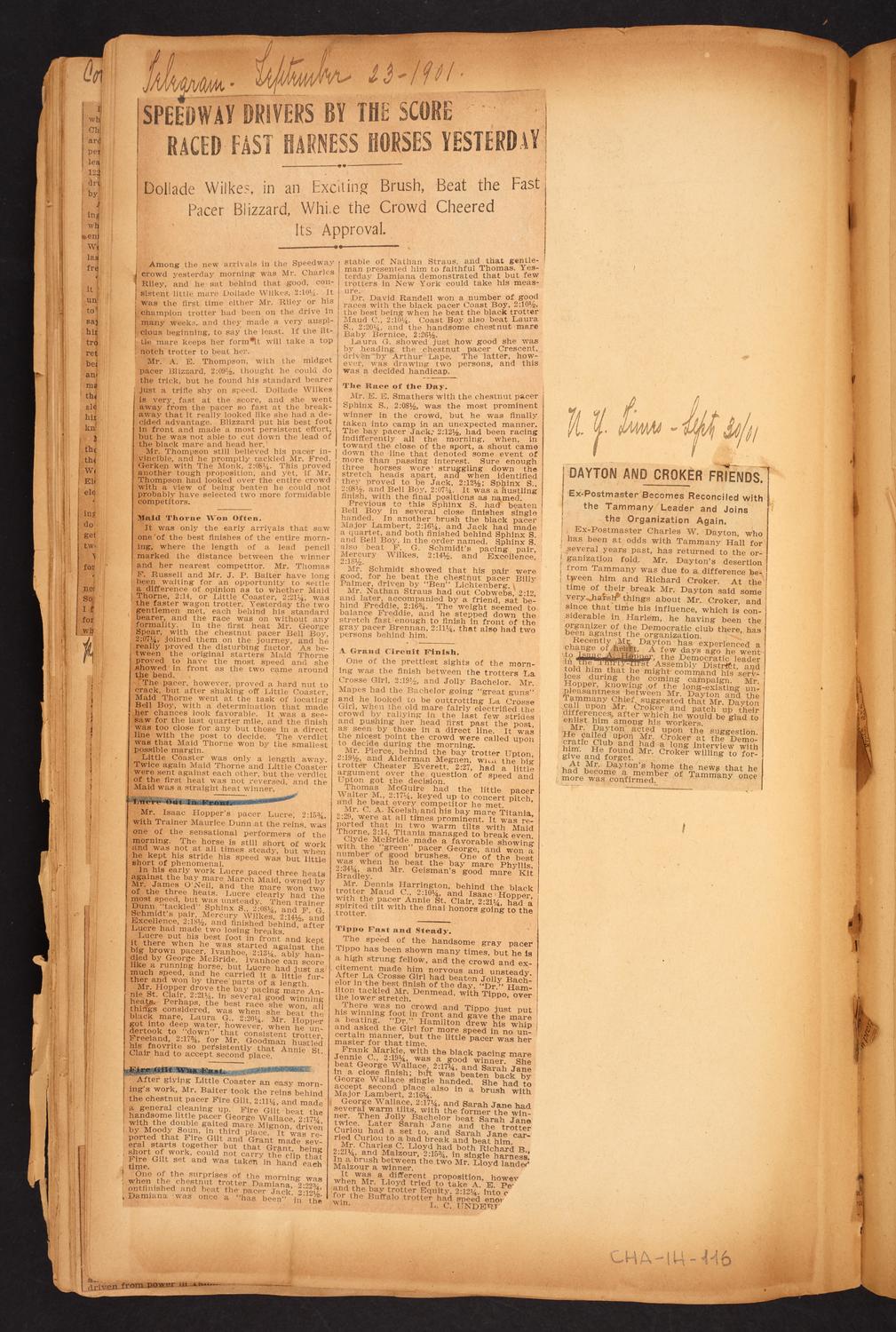 Isaac Hopper Scrapbook, page 116: 1901