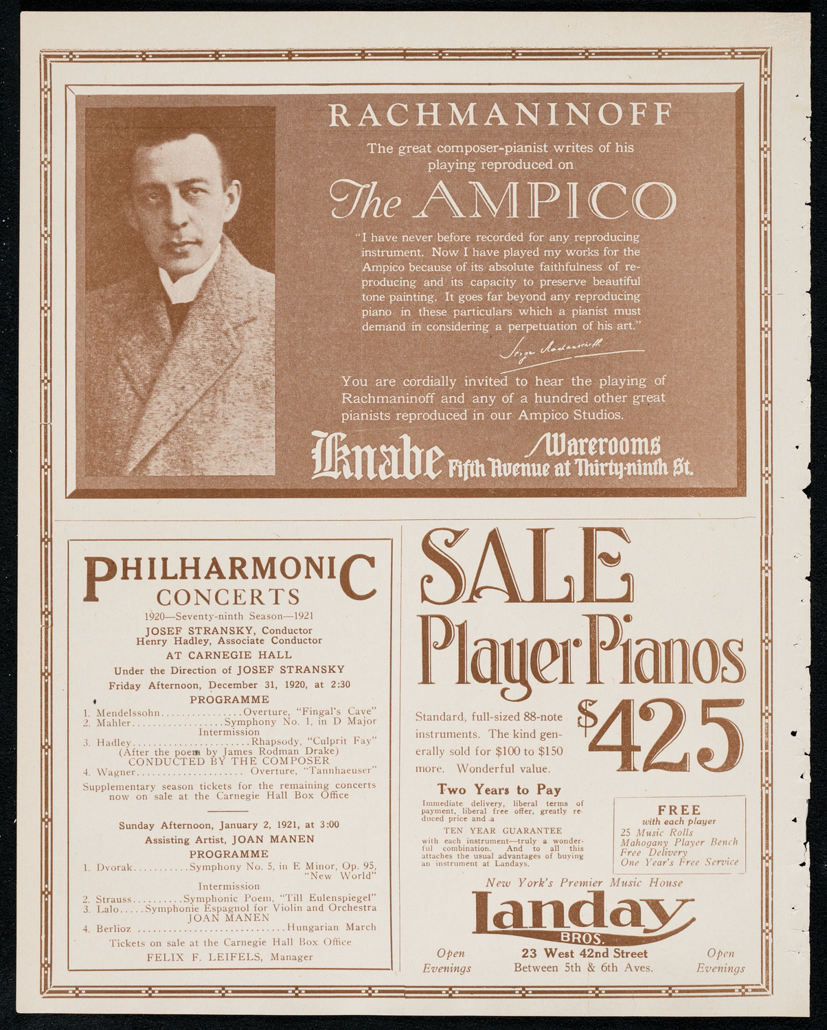 National Symphony Orchestra, December 17, 1920, program page 12