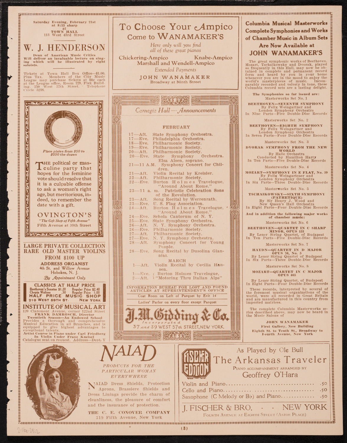 Greater New York Campaign for Palestine Foundation Fund Concert and Meeting, February 16, 1925, program page 3