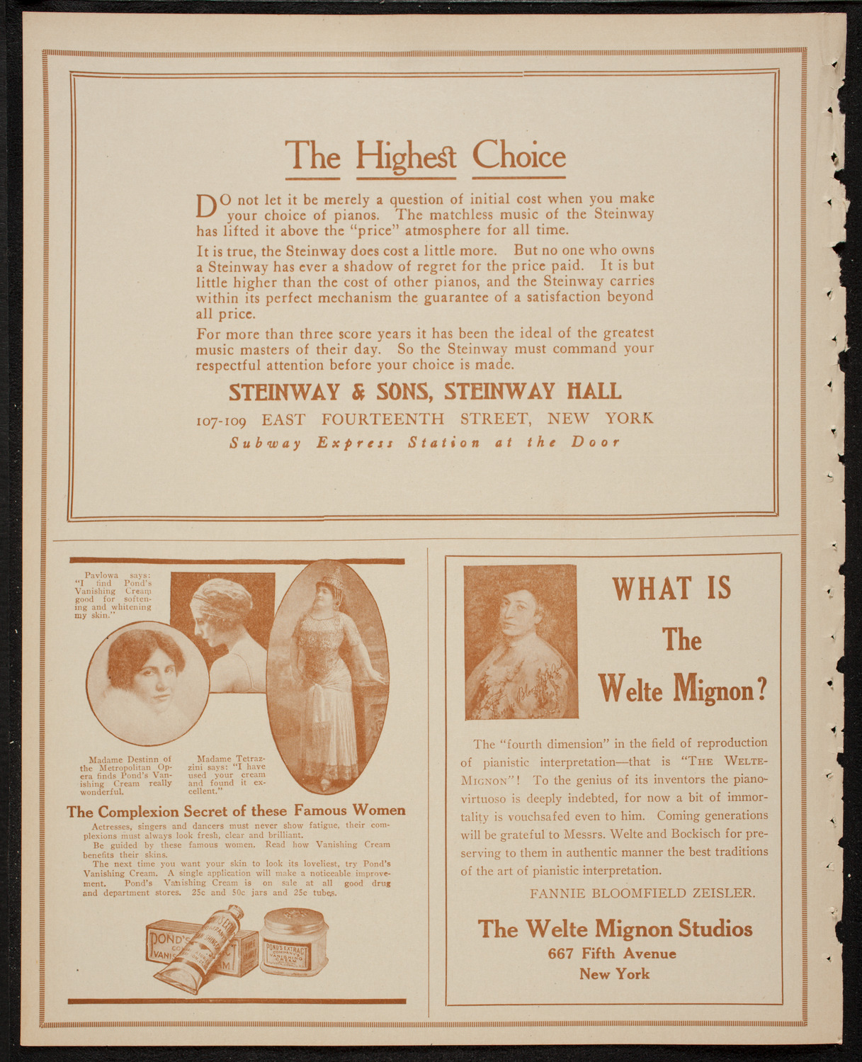 New York Philharmonic, January 19, 1917, program page 4