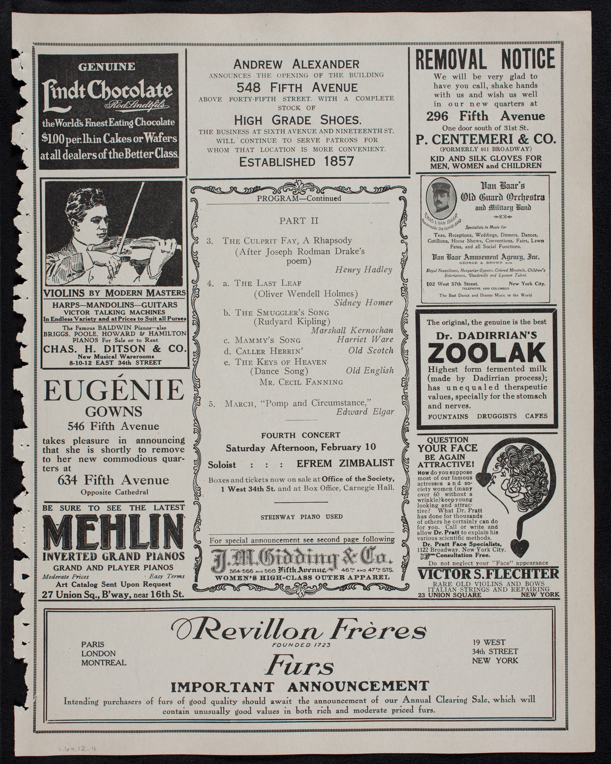 Symphony Concert for Young People, January 6, 1912, program page 7