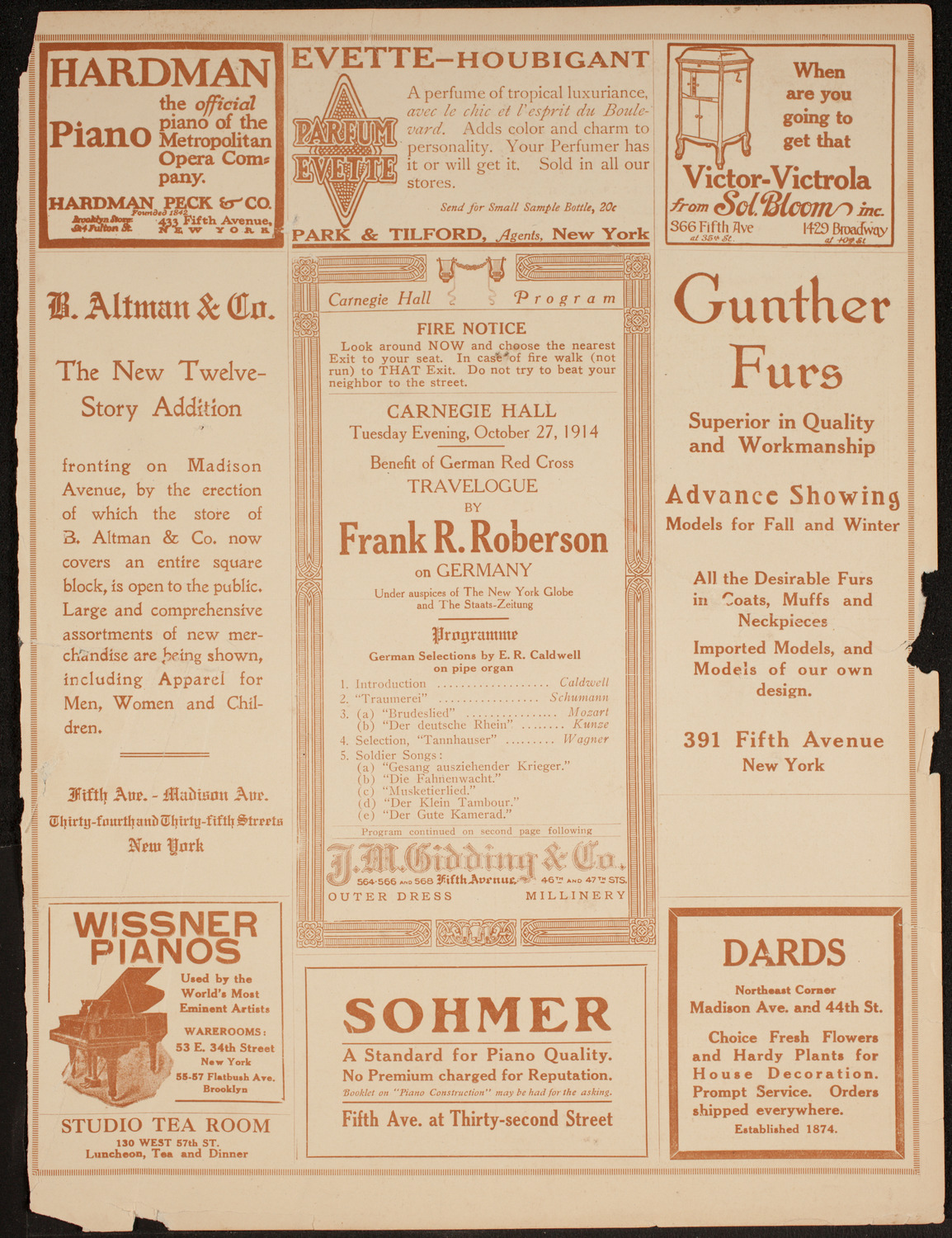 Frank R. Roberson, October 27, 1914, program page 2