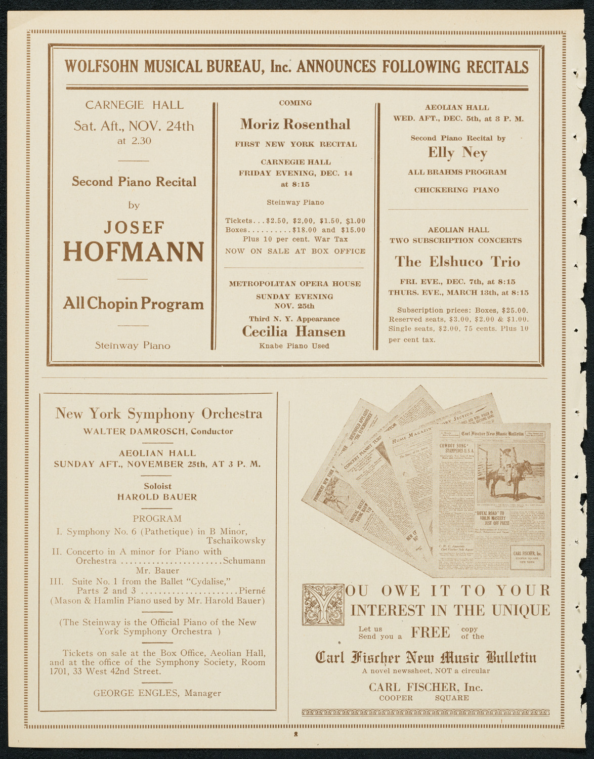 Duncan Dancers, November 17, 1923, program page 8