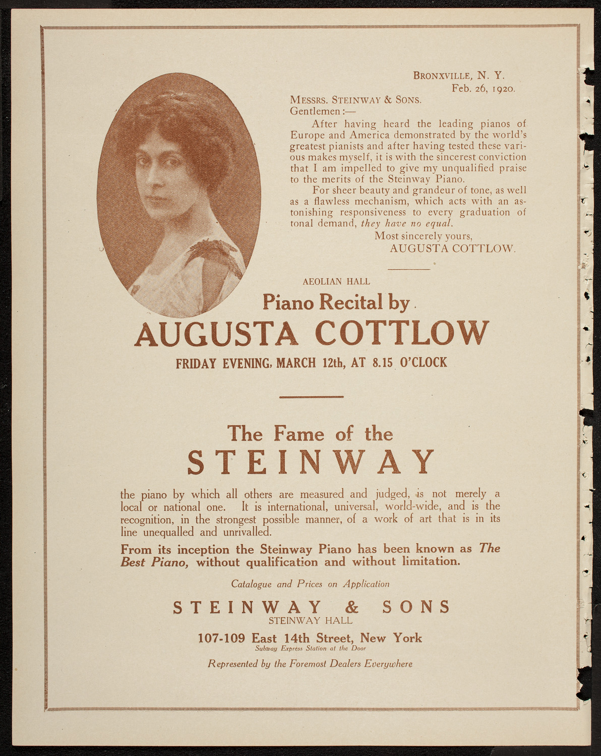 New York Philharmonic, March 12, 1920, program page 4