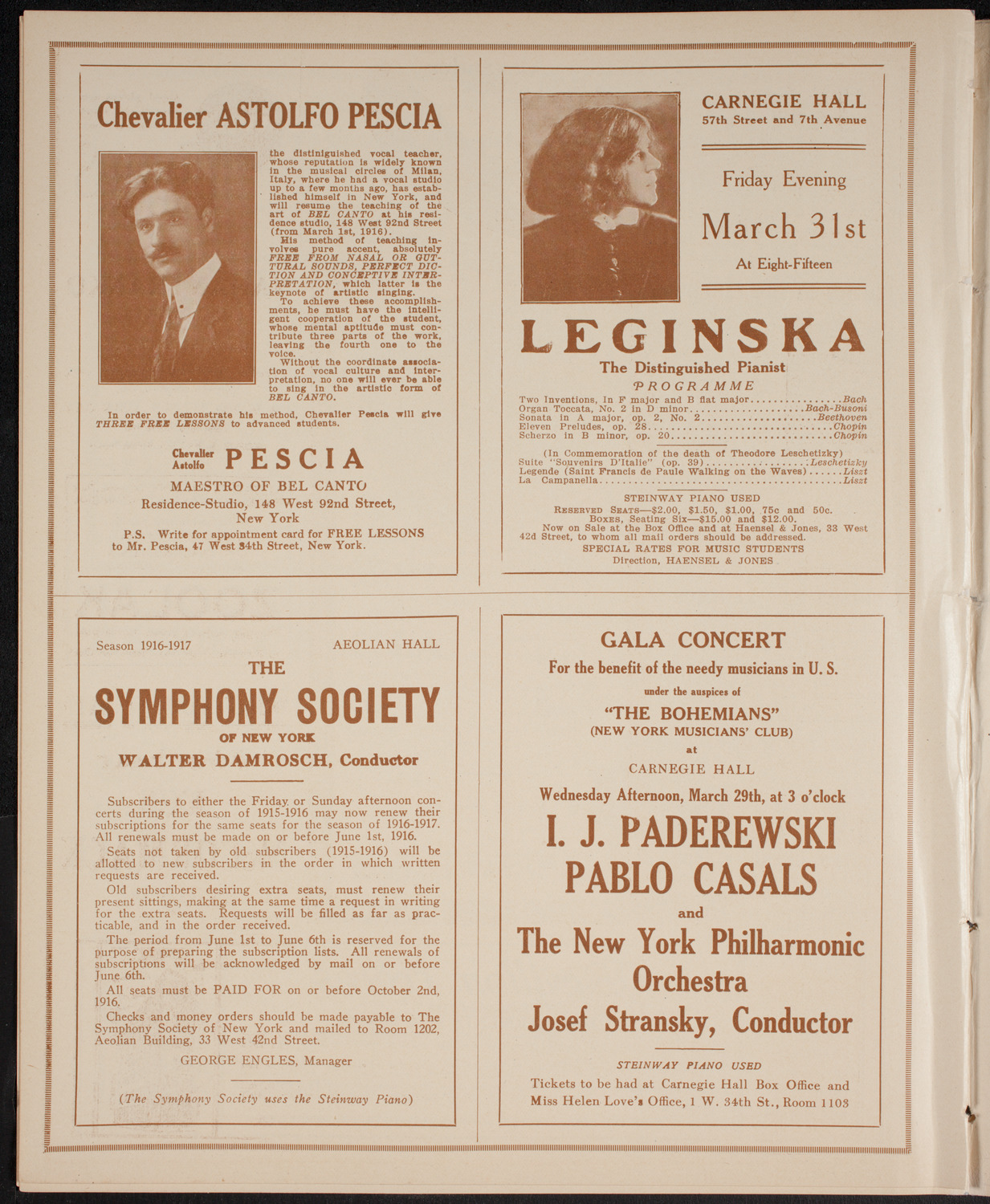 Scandinavian Concert, March 25, 1916, program page 8