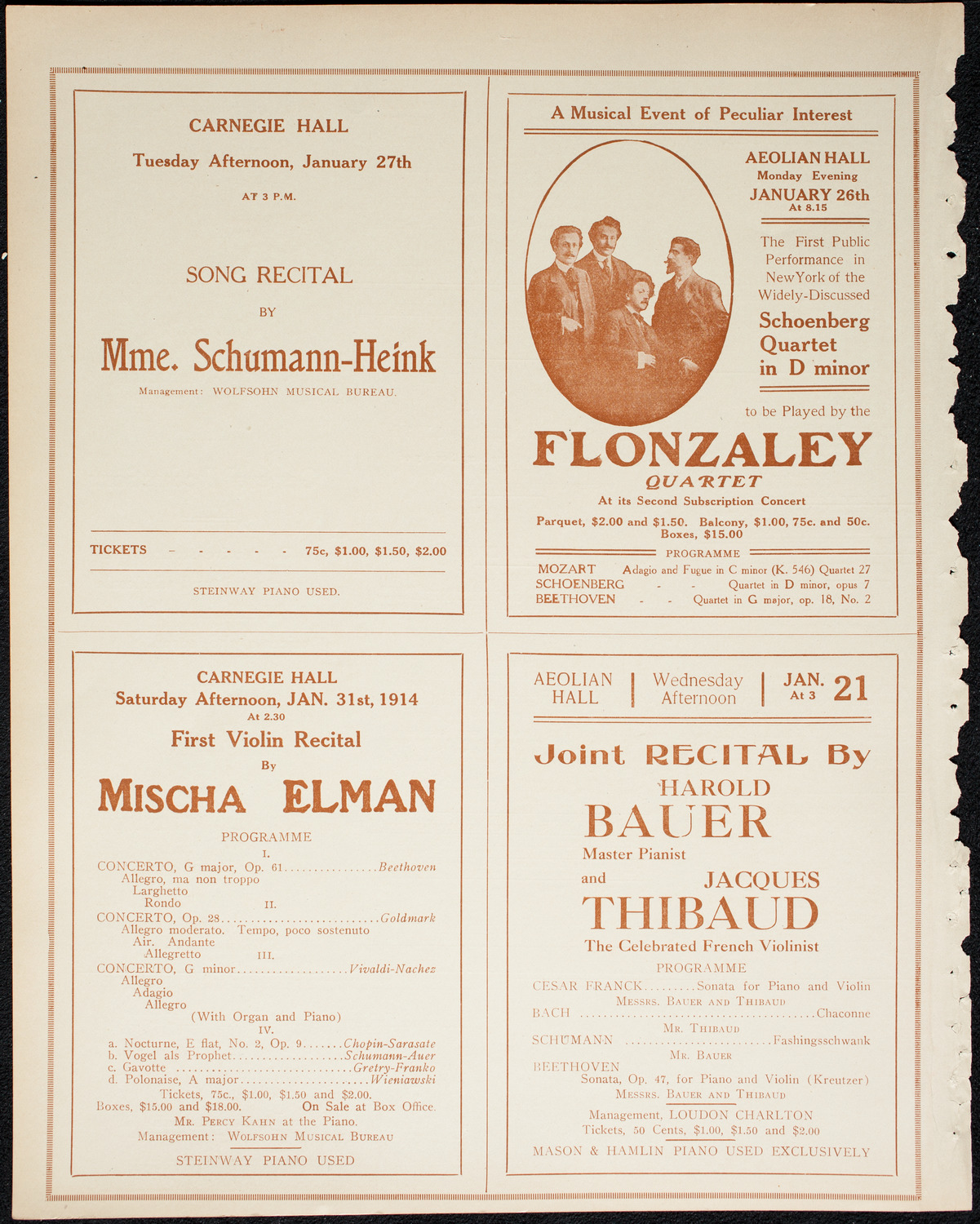 Philadelphia Orchestra, January 21, 1914, program page 10