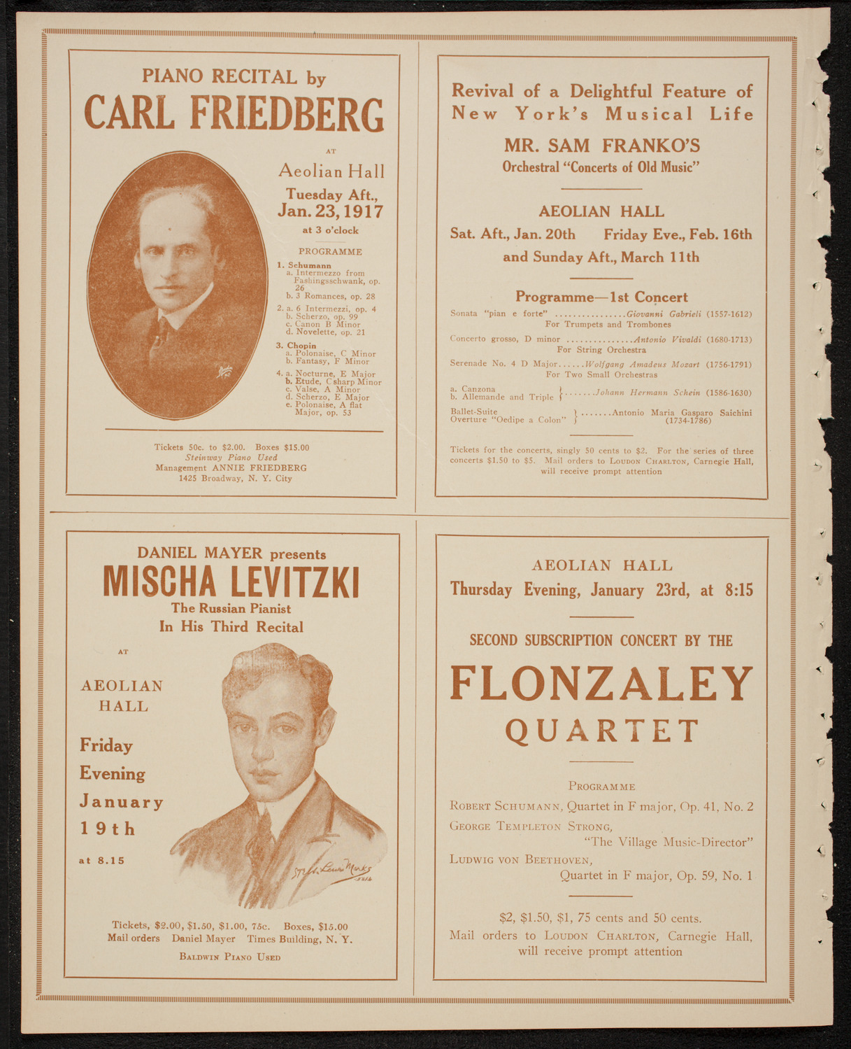 New York Philharmonic, January 19, 1917, program page 10