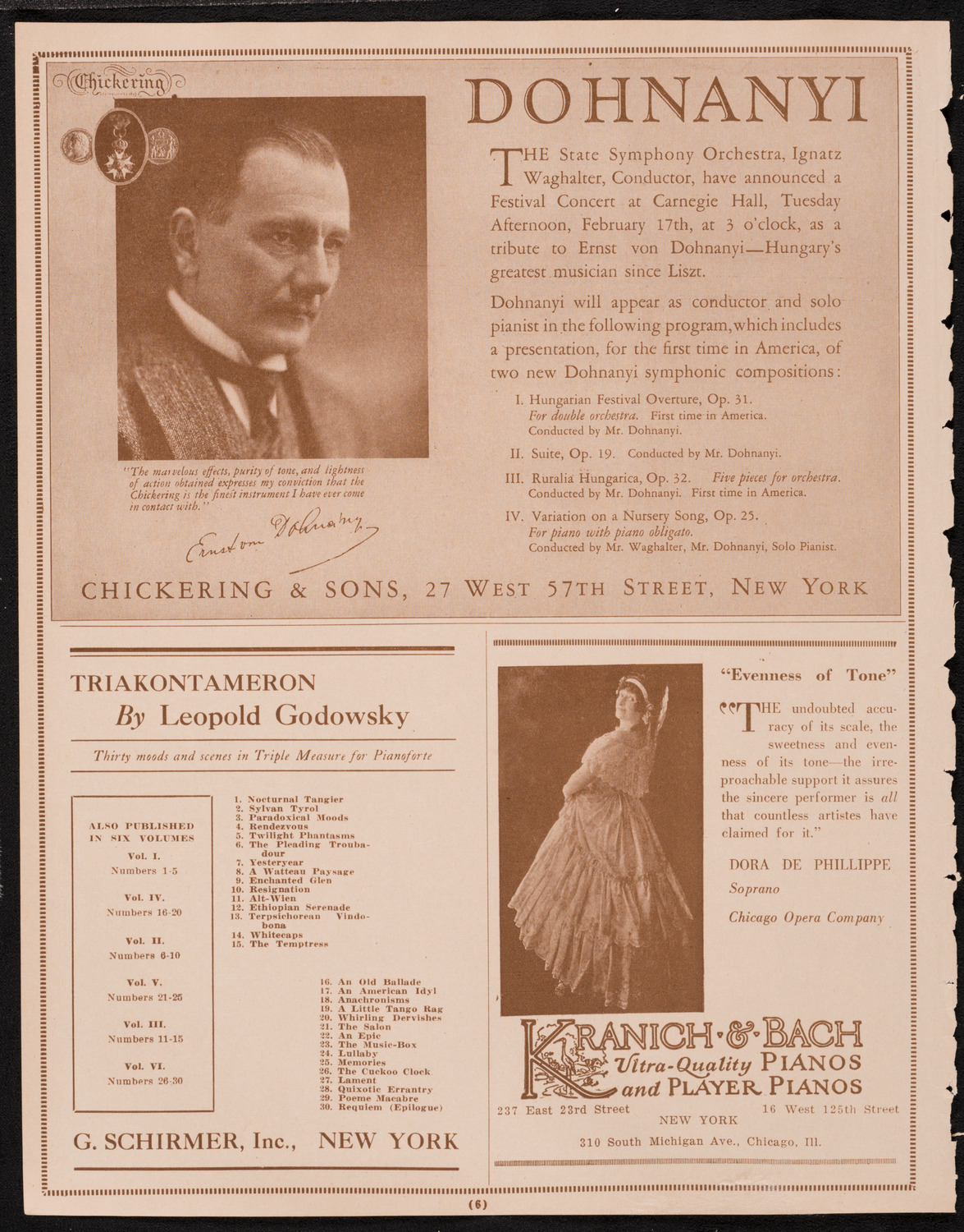 New York Philharmonic, February 15, 1925, program page 6