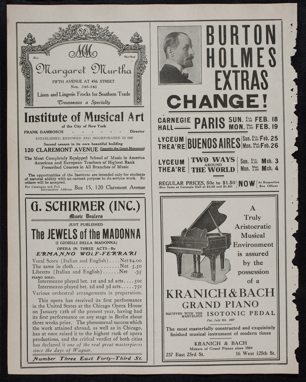 New York Philharmonic, February 4, 1912, program page 6