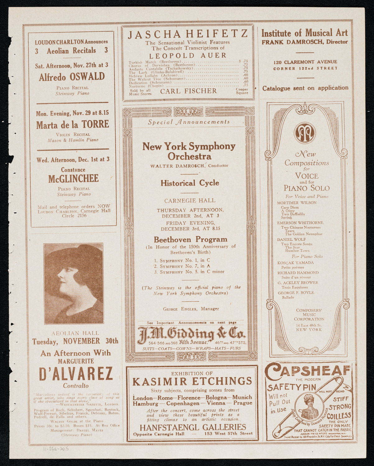 Flora Mora, Piano, November 25, 1920, program page 9