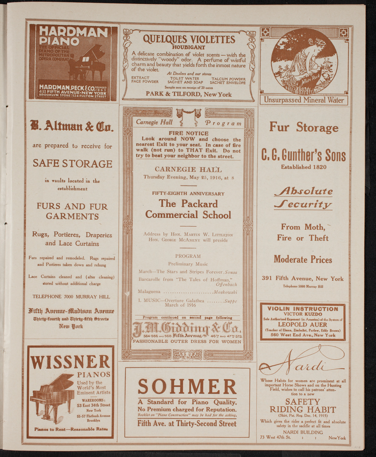 Graduation: Packard Commercial School, May 25, 1916, program page 5